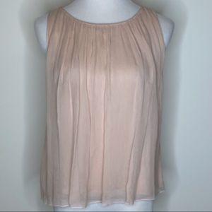 Alice + Olivia 100% Silk Crepe Pink Sleeveless Blouse Fully Lined Top Sz M